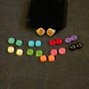 Joan Rivers pierced earrings with 10 interchangeable stones